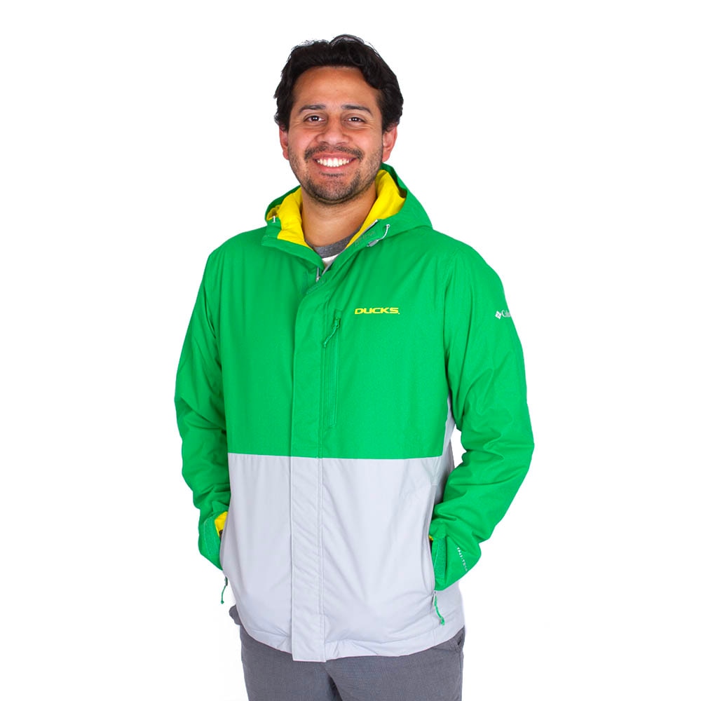 Green Grey Columbia Field Bound Water Proof 24 Yellow Oregon Full Zip Jacket